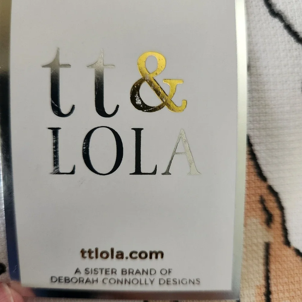 tt & LOLA Royal Dogs with Crowns Waffle Weave Tea Towel Set White Multicolor New